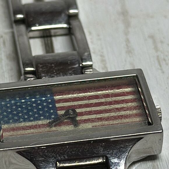 Fossil JR8064 Women's Silver Tone Stainless Quartz Watch American Flag Dial - Picture 2 of 12